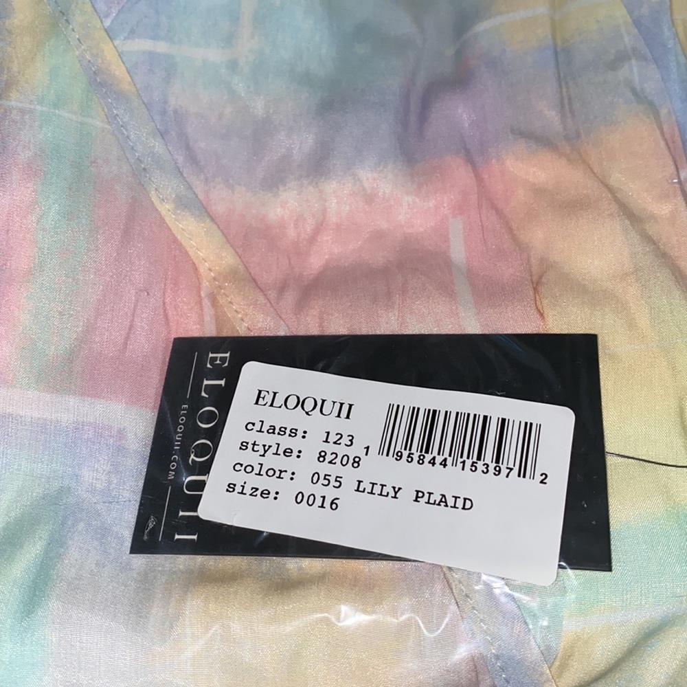 NWT ELOQUII Full Sleeve Wrap Dress - Lily Plaid - Picture 7 of 9